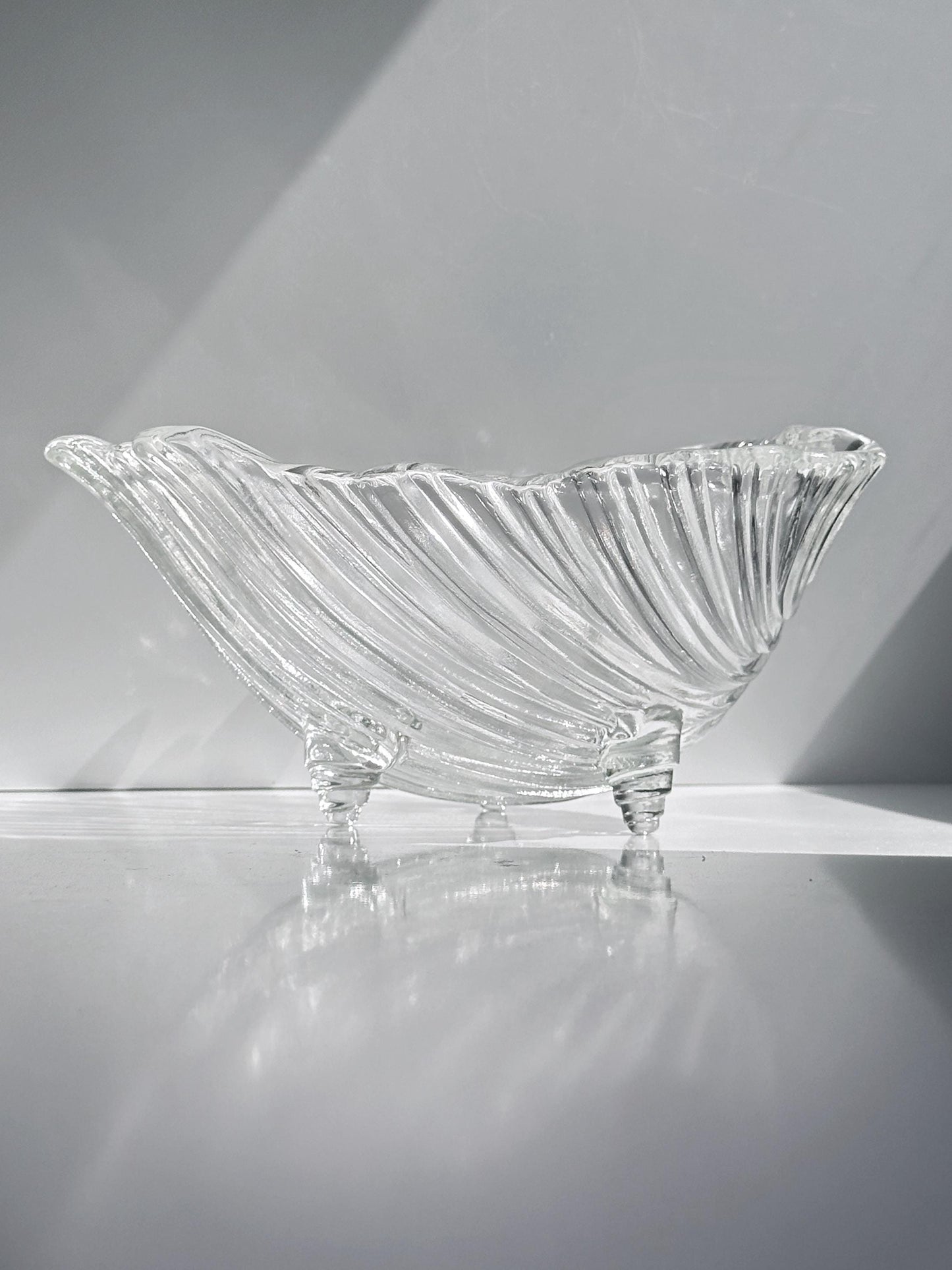 Vintage Schale Muschel Glas