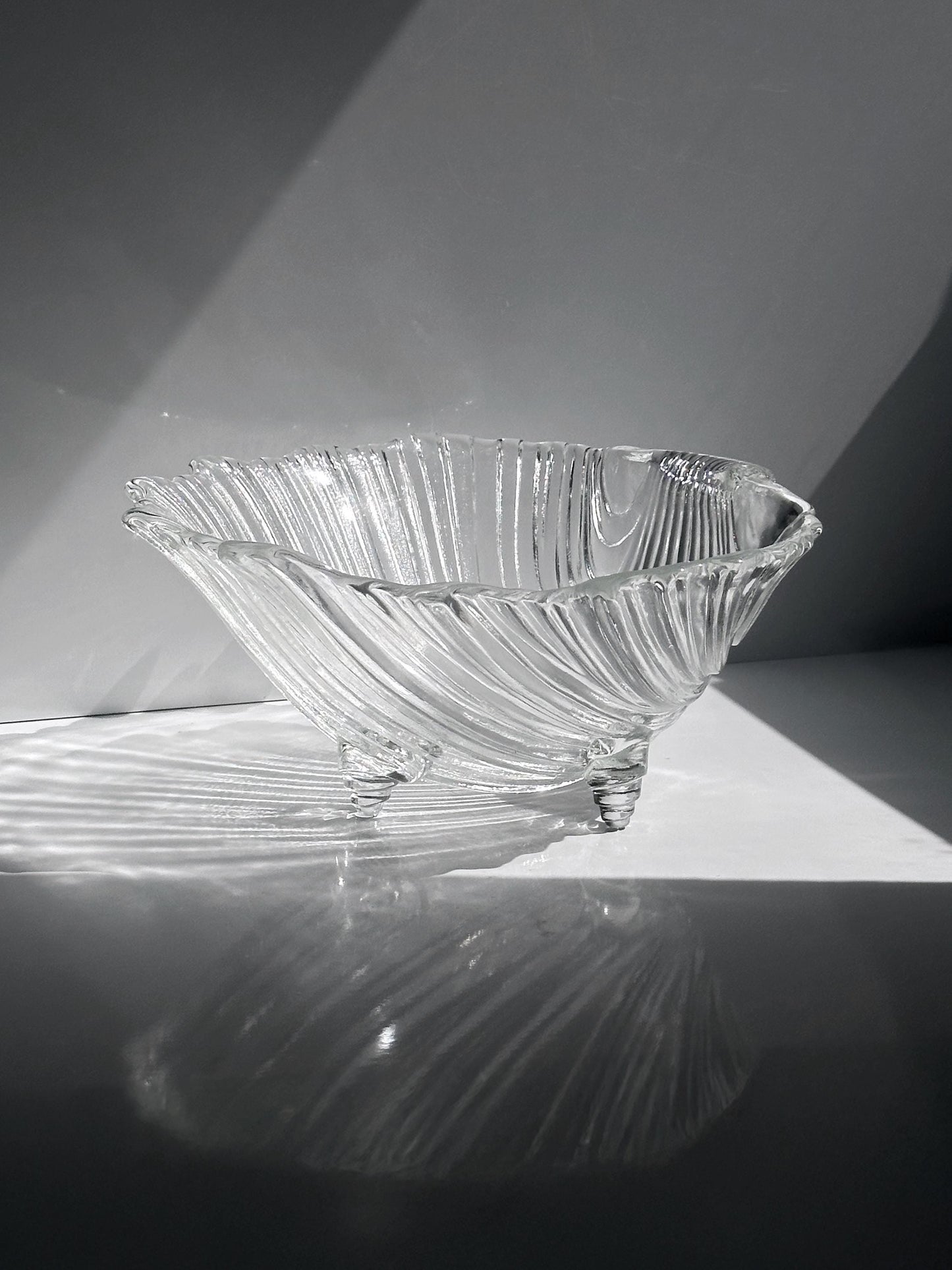 Vintage Schale Muschel Glas