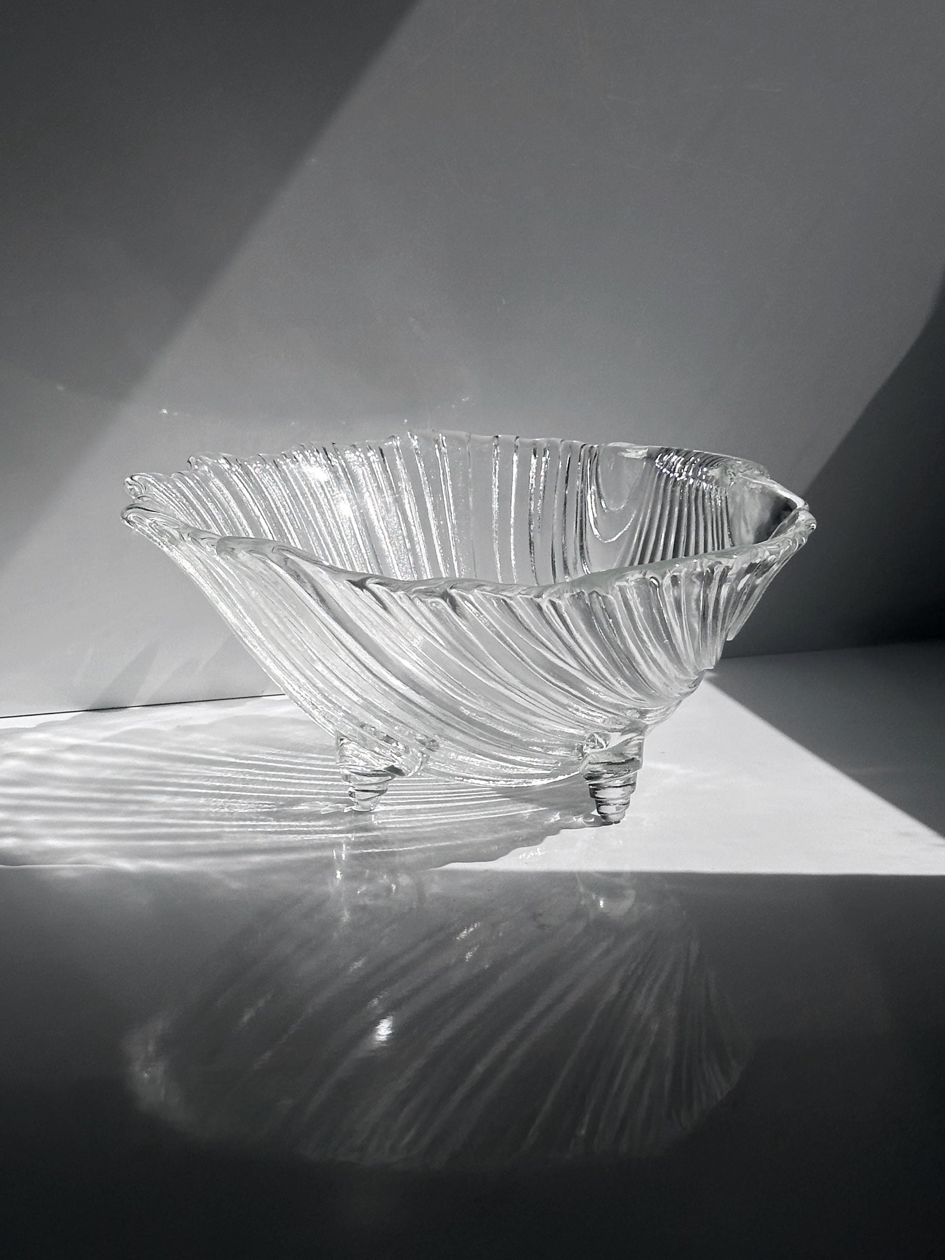 Vintage Schale Muschel Glas