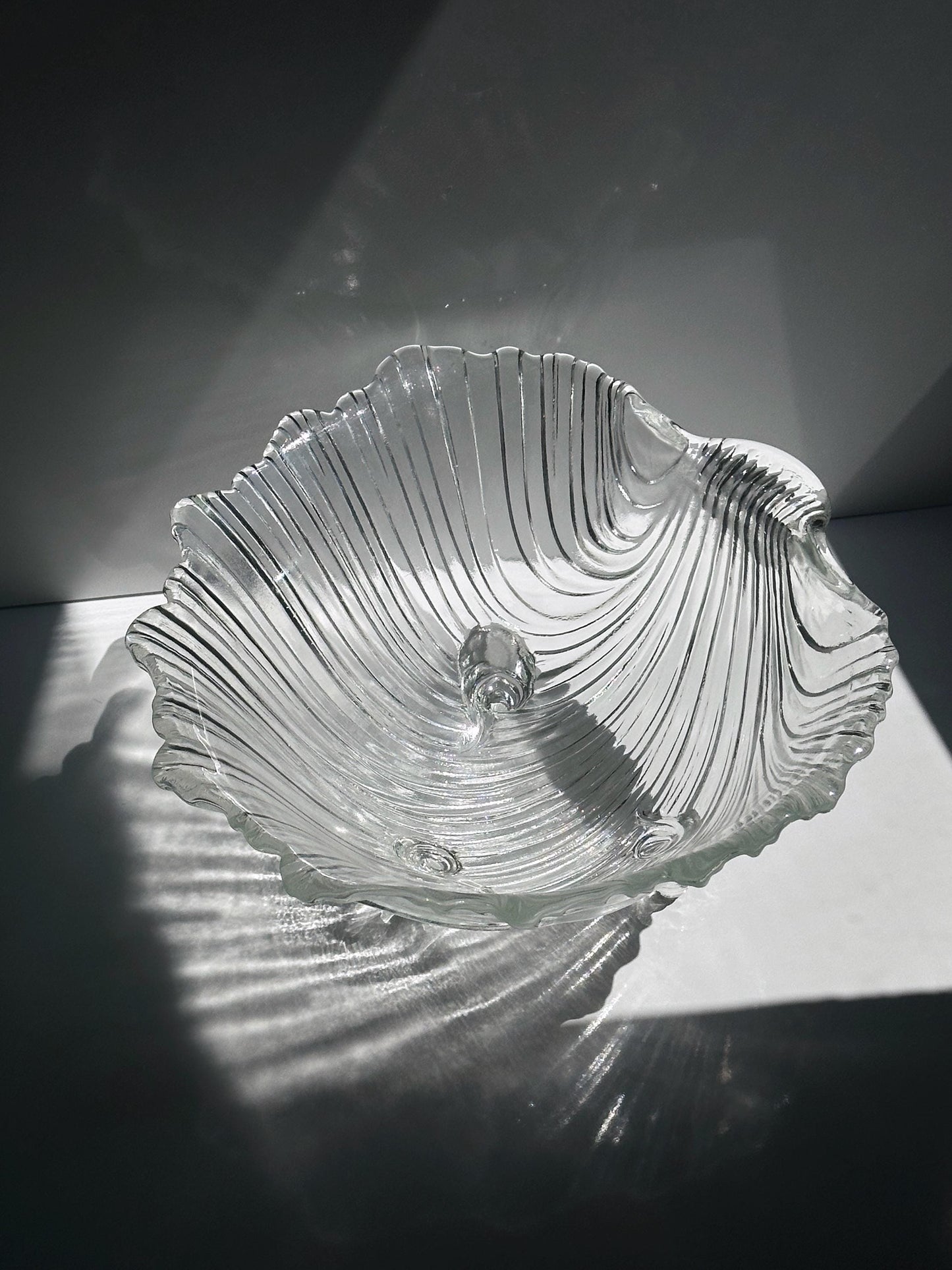 Vintage Schale Muschel Glas
