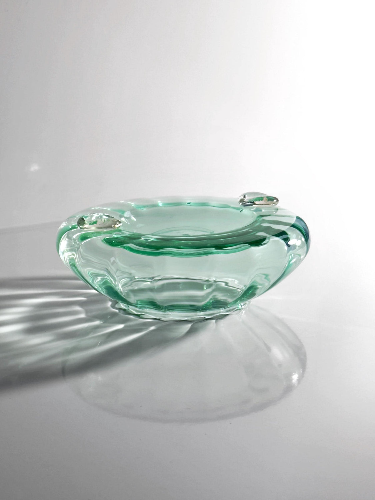 Vintage Aschenbecher Murano Glas türkis-grün 50er