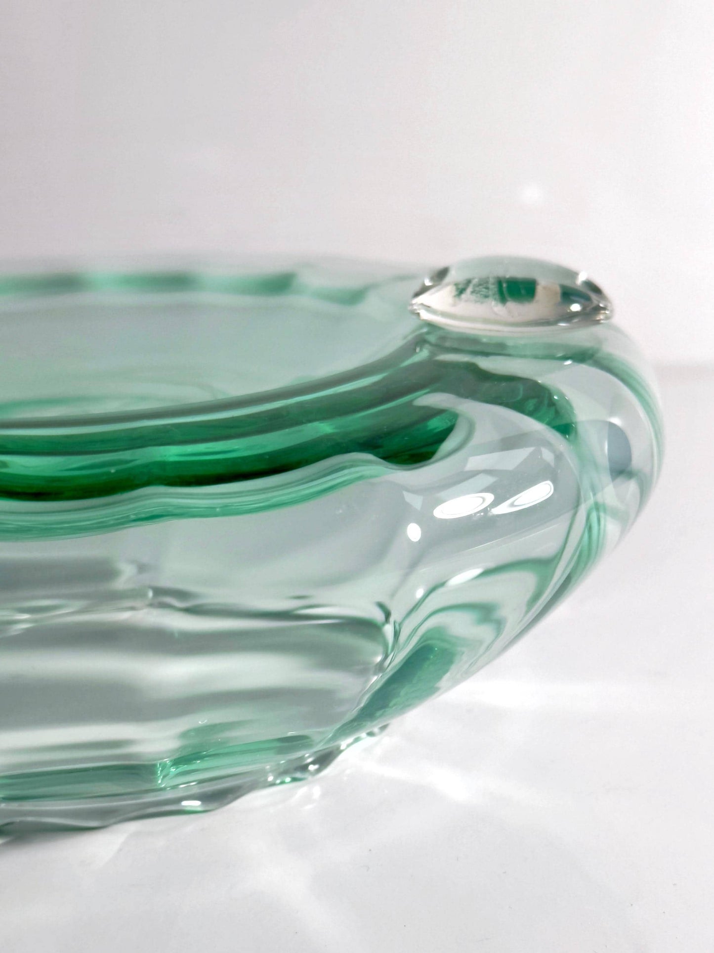 Vintage Aschenbecher Murano Glas türkis-grün 50er