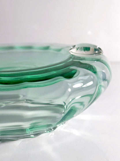Vintage Aschenbecher Murano Glas türkis-grün 50er
