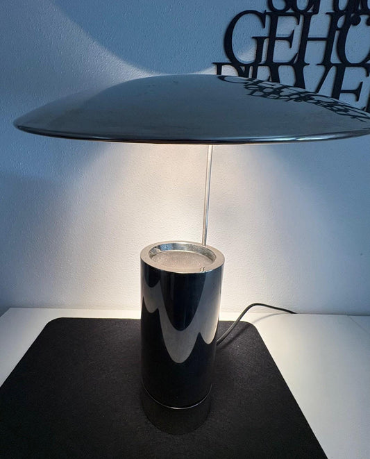 Vintage Tischlampe TOS von Florian Schulz für Florian Schulz silberfarben