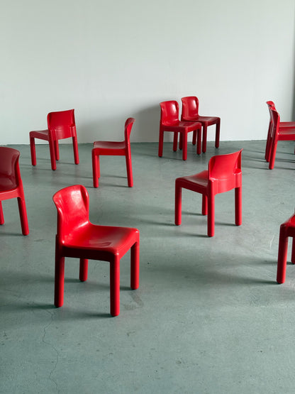 Vintage Stuhl '4875' von Carlo Bartoli für Kartell, Rot