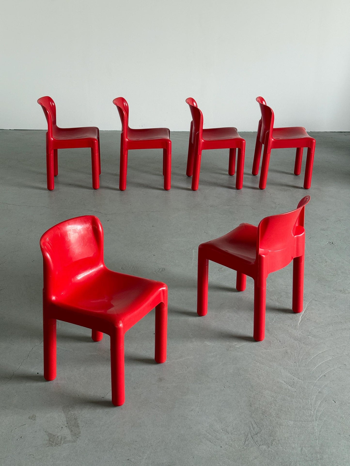 Vintage Stuhl '4875' von Carlo Bartoli für Kartell, Rot