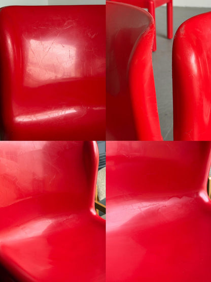 Vintage Stuhl '4875' von Carlo Bartoli für Kartell, Rot
