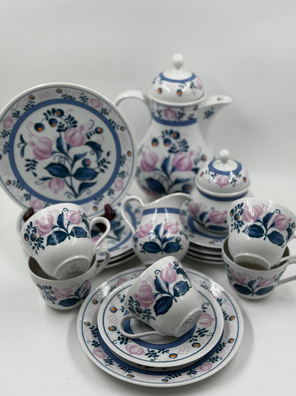 Vintage Kaffeeservice von Seltmann Weiden Blumenmuster für 6 Personen