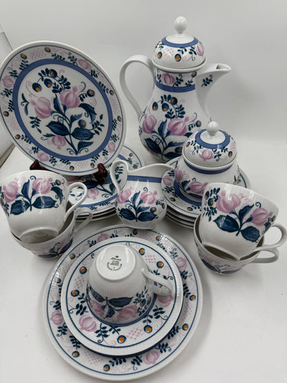 Vintage Kaffeeservice von Seltmann Weiden Blumenmuster für 6 Personen