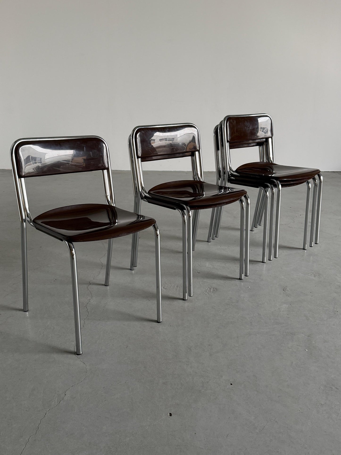 Vintage Stapelstuhl Bauhaus Chrom von unbekannt für Italien