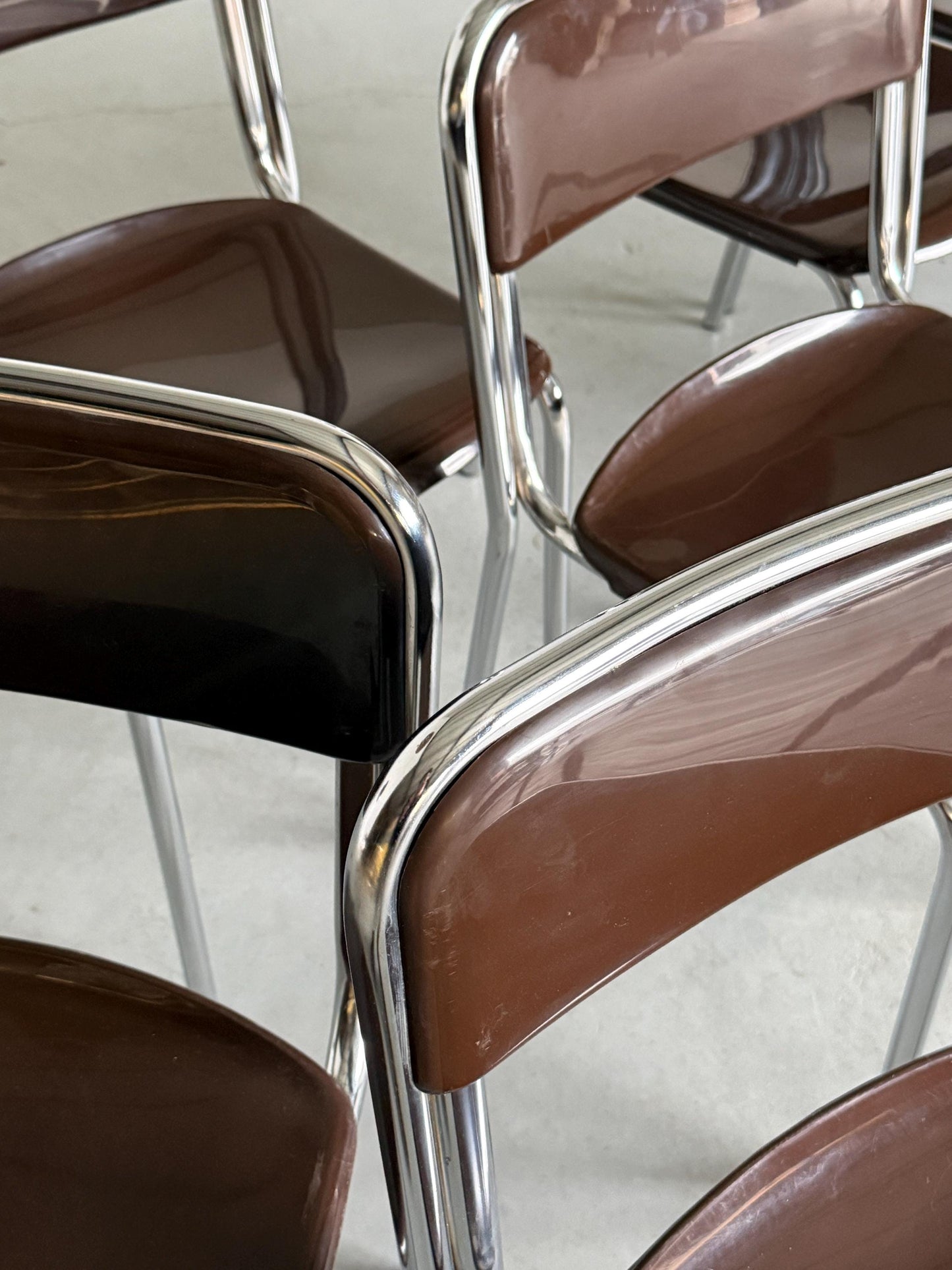 Vintage Stapelstuhl Bauhaus Chrom von unbekannt für Italien