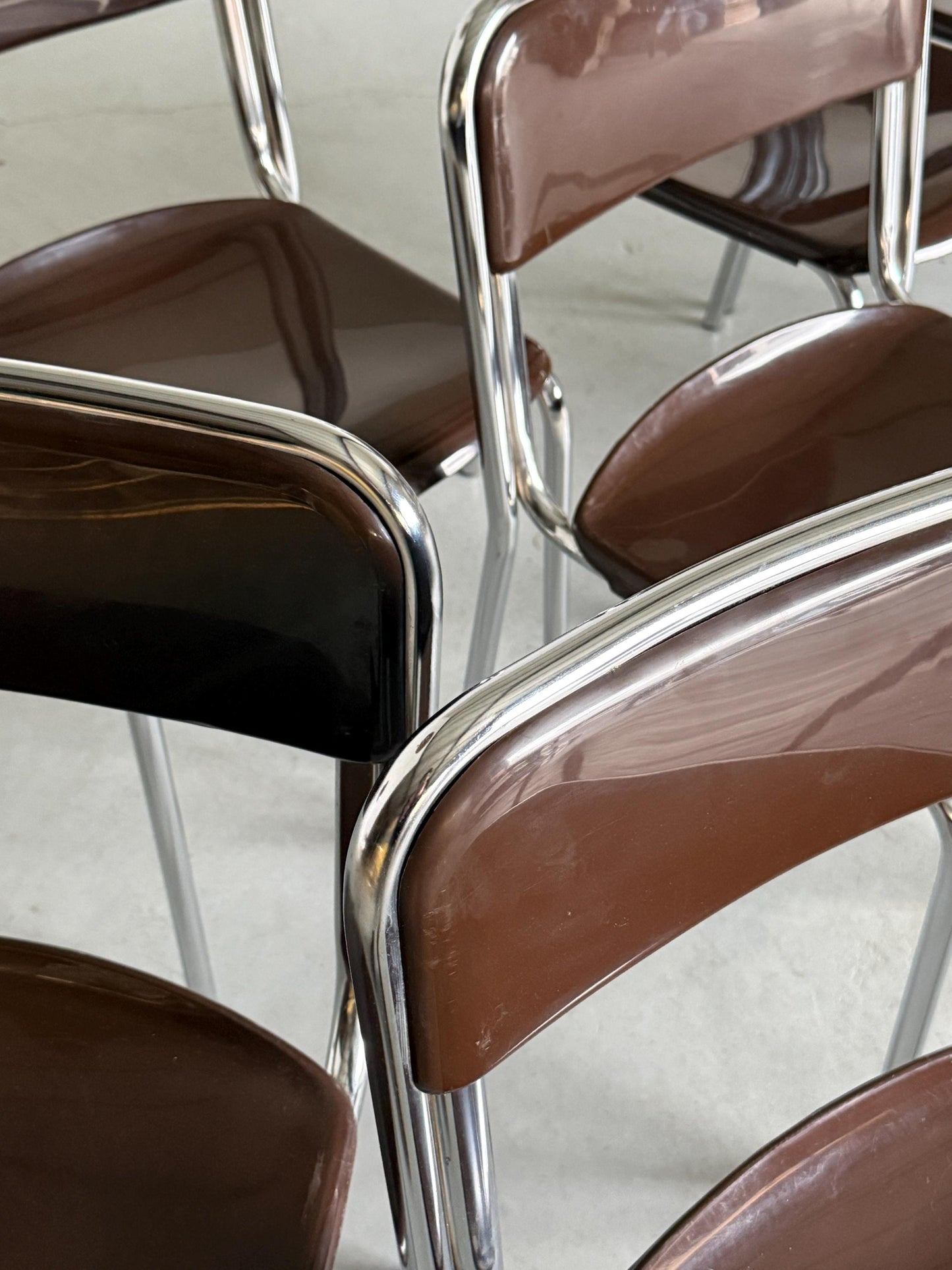 Vintage Stapelstuhl Bauhaus Chrom von unbekannt für Italien