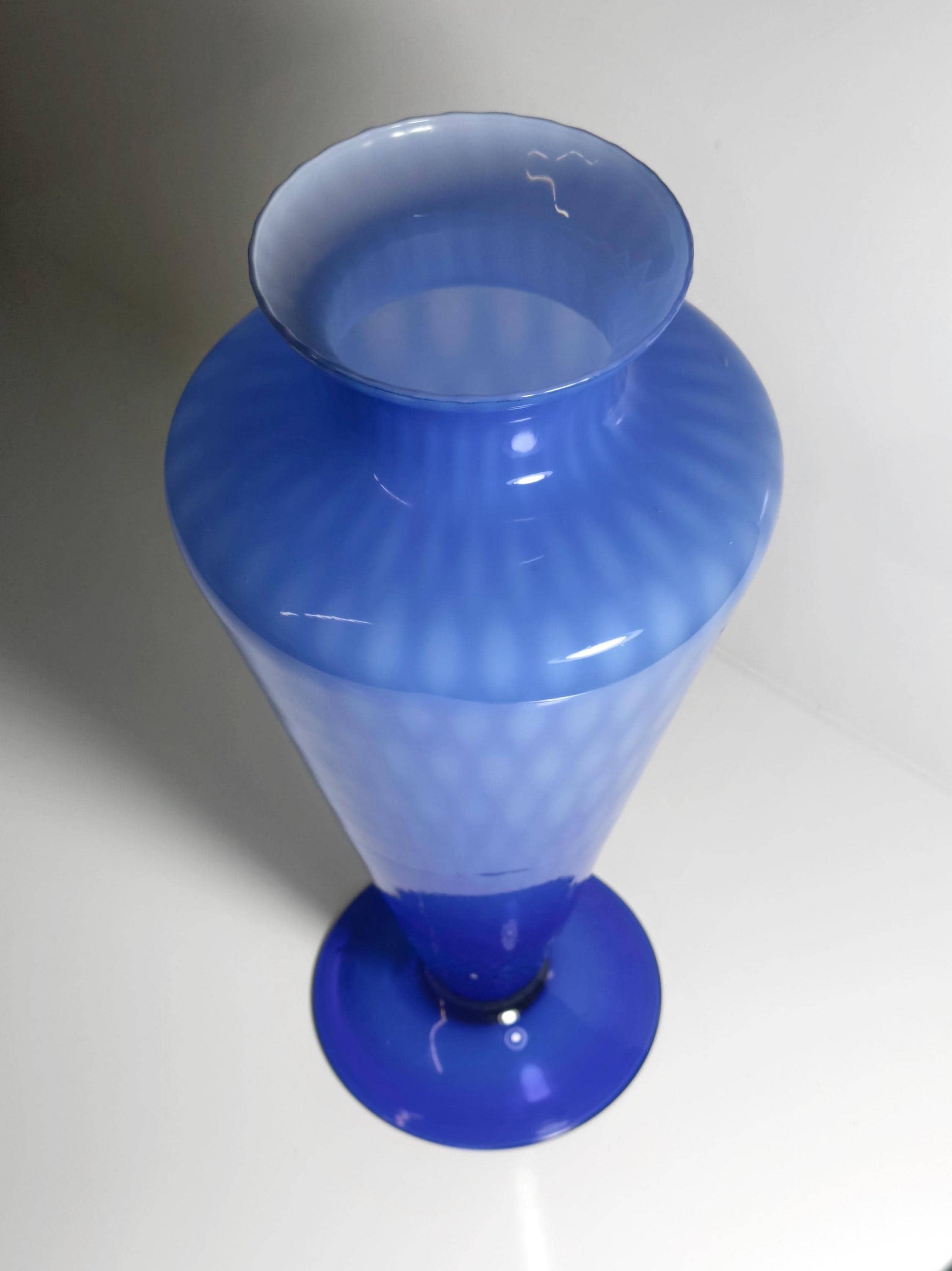 Vintage Vase Murano Kobalt Blau Waffeltechnik 60er
