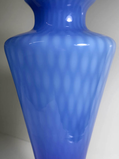 Vintage Vase Murano Kobalt Blau Waffeltechnik 60er