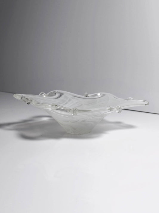 Vintage Aschenbecher Murano Filigrana Opalina von Handgemacht für Italien