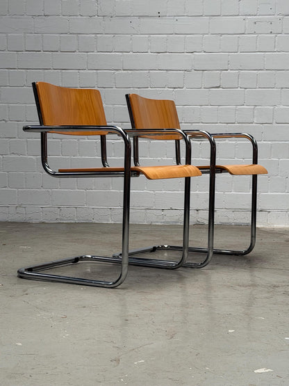 Vintage Stuhl Plurima von Mart Stam und Marcel Breuer für Plurima Chrom Buche