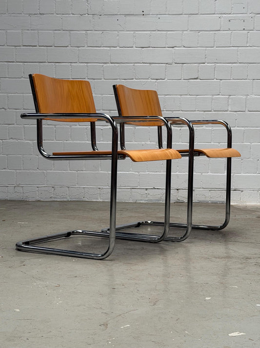 Vintage Stuhl Plurima von Mart Stam und Marcel Breuer für Plurima Chrom Buche