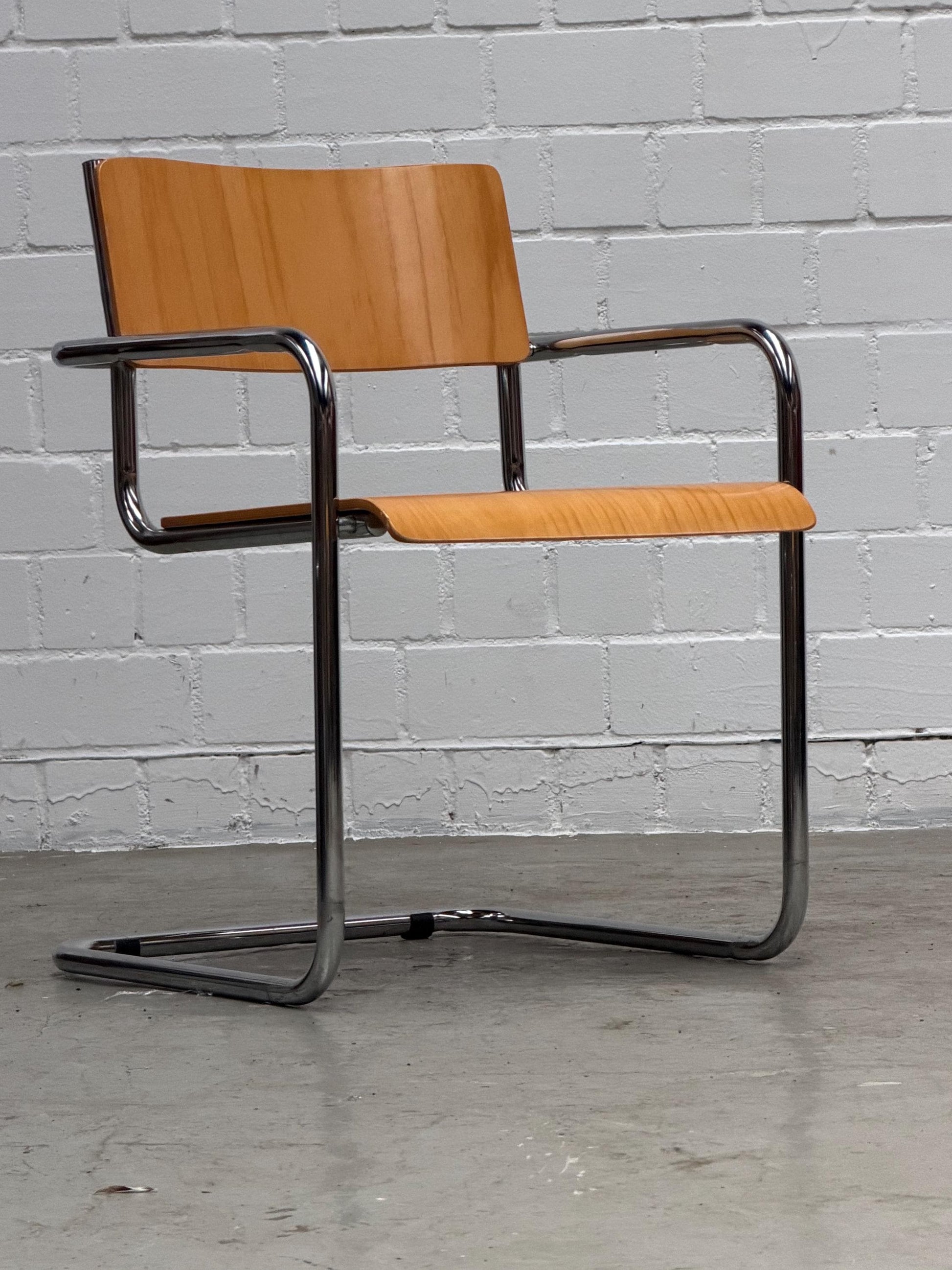Vintage Stuhl Plurima von Mart Stam und Marcel Breuer für Plurima Chrom Buche