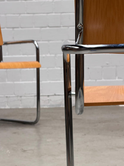 Vintage Stuhl Plurima von Mart Stam und Marcel Breuer für Plurima Chrom Buche