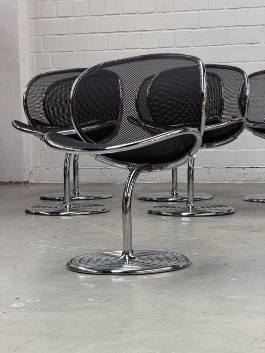 Vintage Bürostuhl O-Line von Herbert und Jutta Ohl für Wilkhahn, Chrom, Schwarz