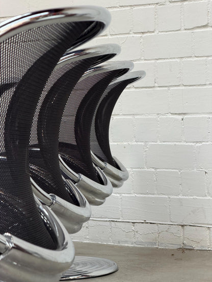 Vintage Bürostuhl O-Line von Herbert und Jutta Ohl für Wilkhahn, Chrom, Schwarz