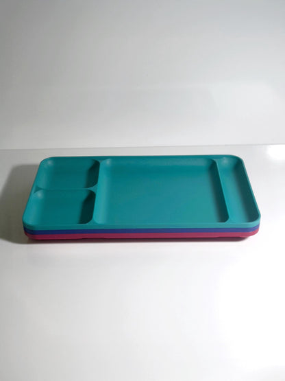 Vintage Picknickteller Tablett Set von 3 von Tupperware in ikonischen Farben