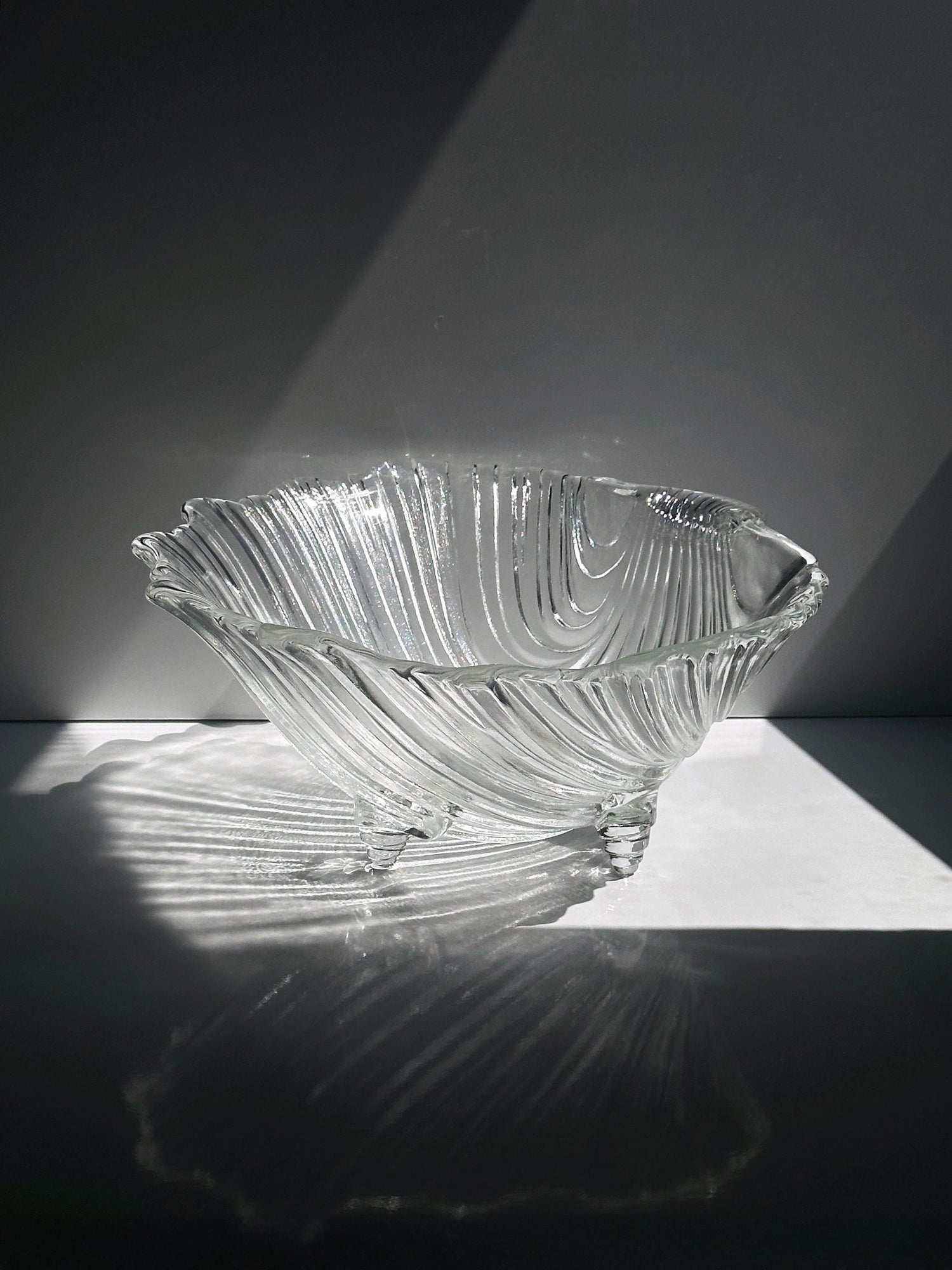 Vintage Schale Muschel Glas