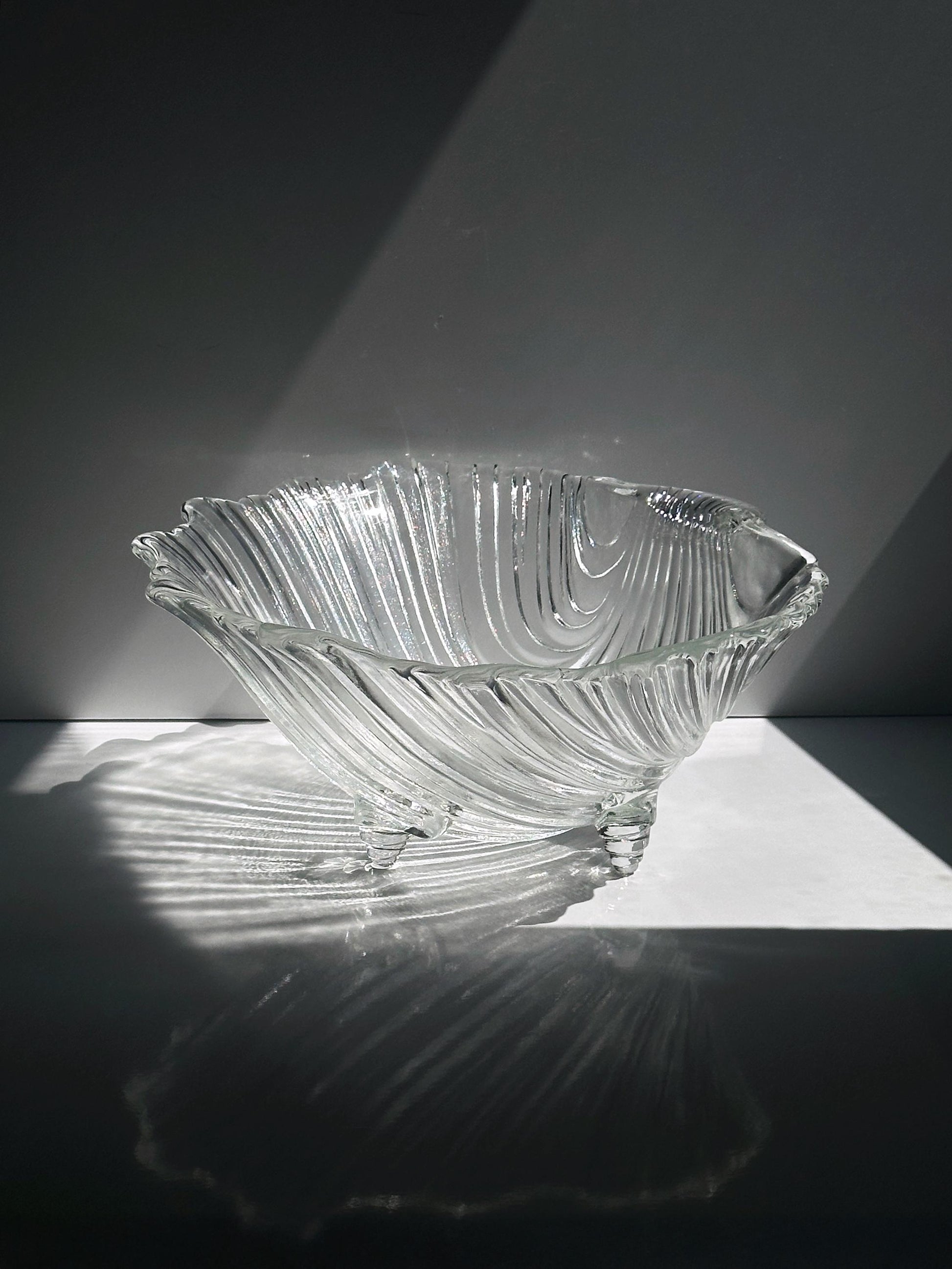 Vintage Schale Muschel Glas