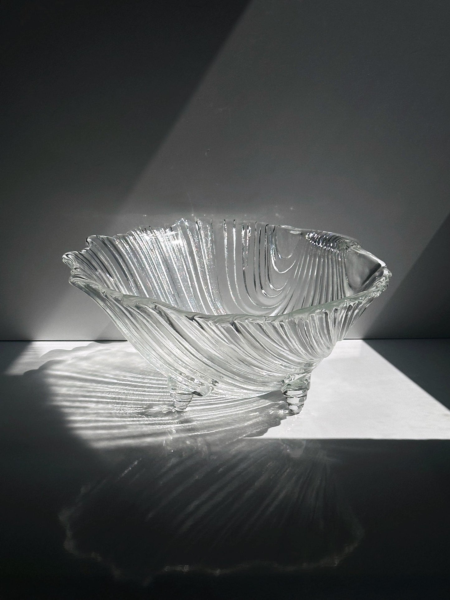 Vintage Schale Muschel Glas