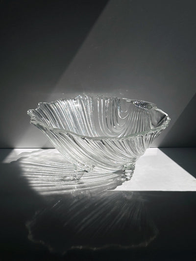 Vintage Glass Bowl Shell Shape Art Deco Revival