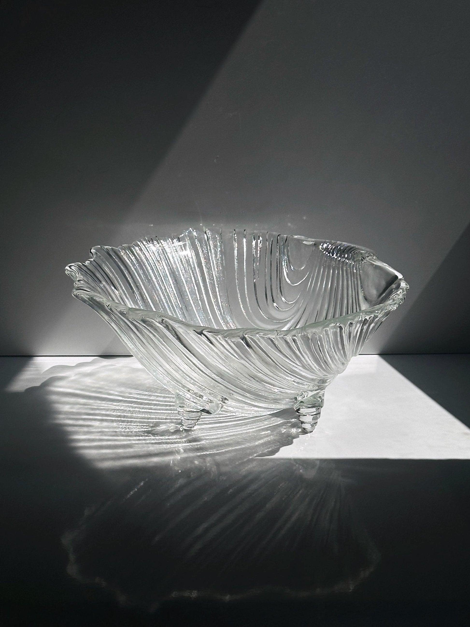 Vintage Schale Muschel Glas