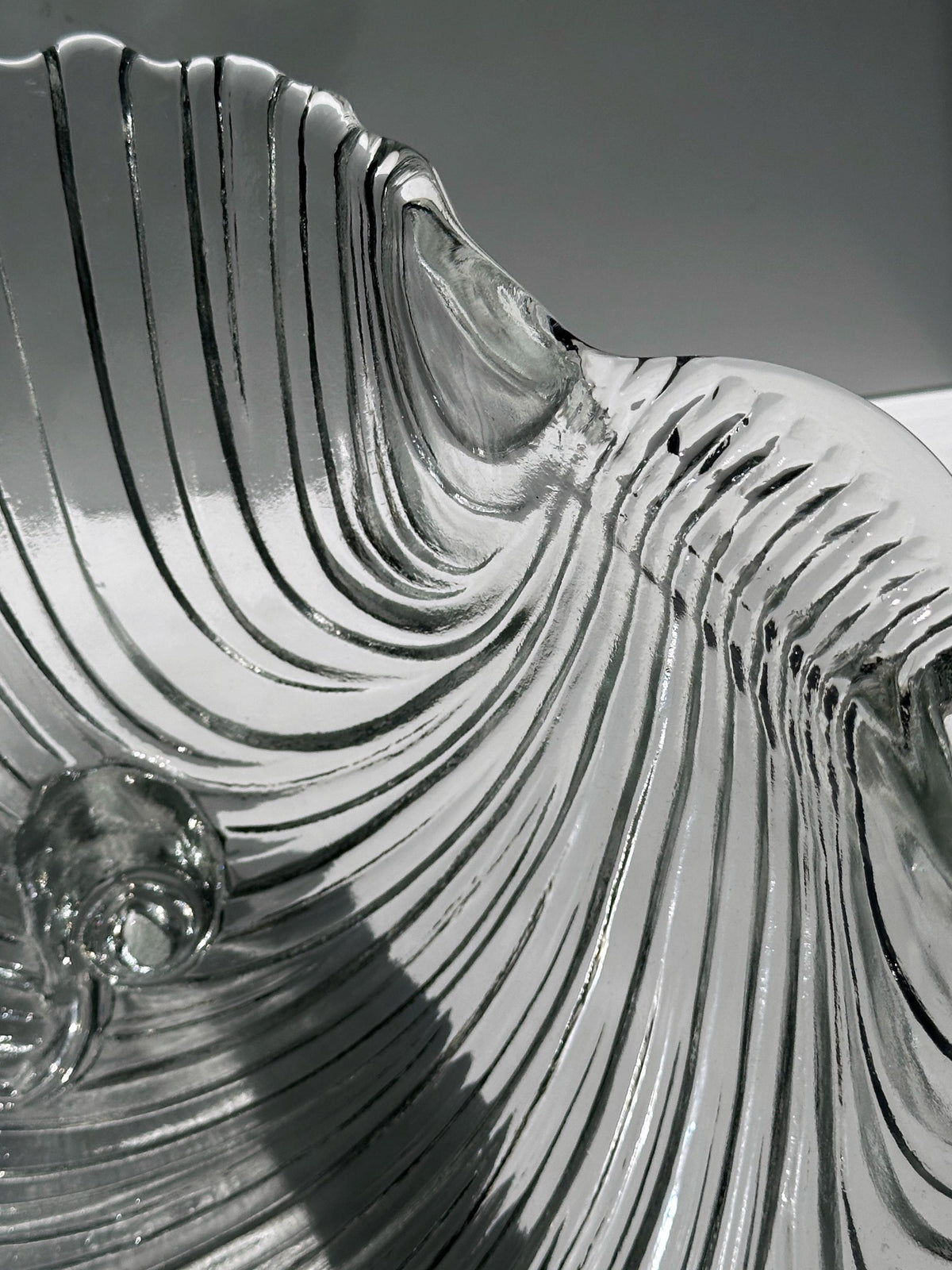 Vintage Schale Muschel Glas