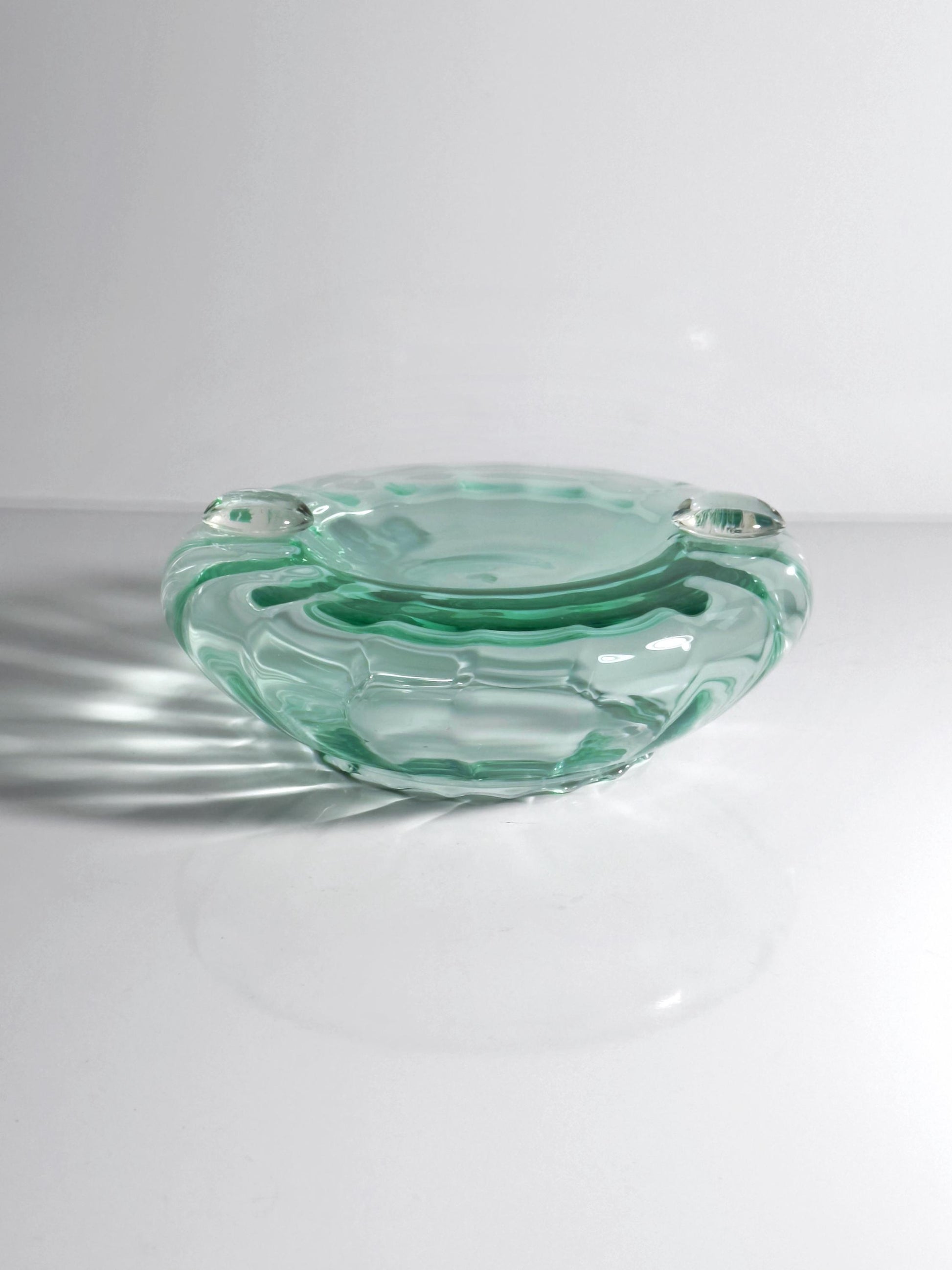 Vintage Aschenbecher Murano Glas türkis-grün 50er