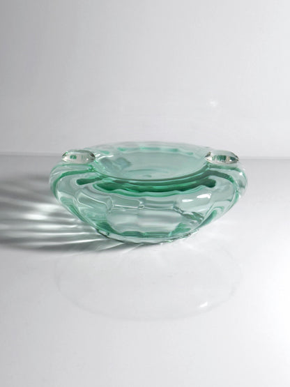 Vintage Aschenbecher Murano Glas türkis-grün 50er