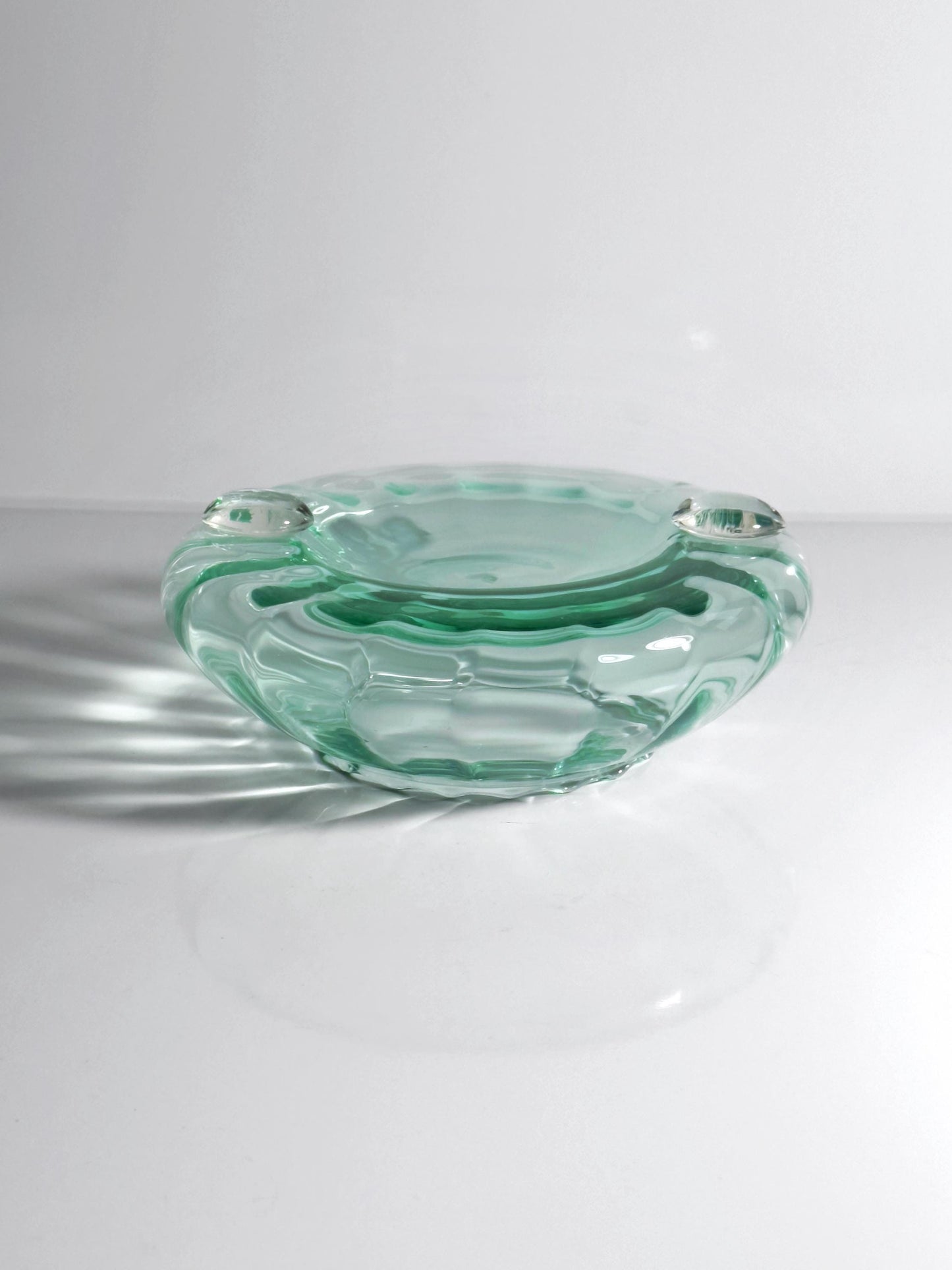 Vintage Aschenbecher Murano Glas türkis-grün 50er