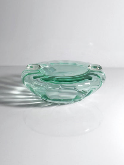 Vintage Aschenbecher Murano Glas türkis-grün 50er