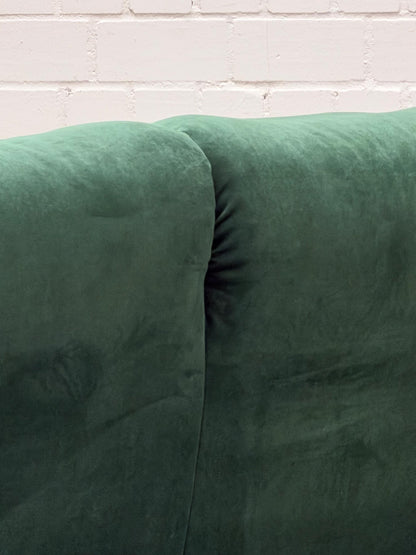 Vintage Sofa Maralunga 675 von Vico Magistretti für Cassina grün Samt 3-Sitzer