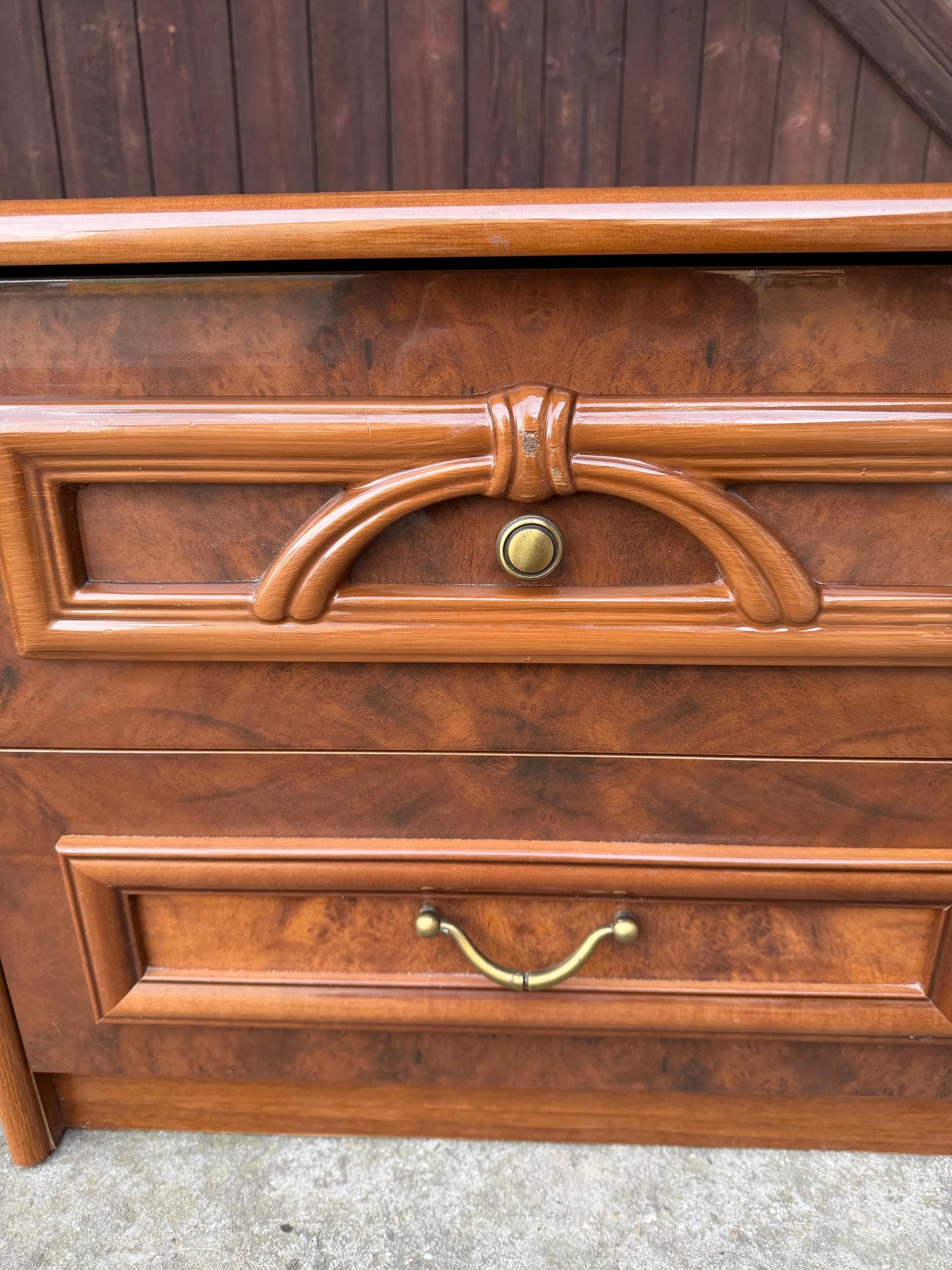 Vintage Nachtschrank Set von 2 mit Schubladen Teak Optik