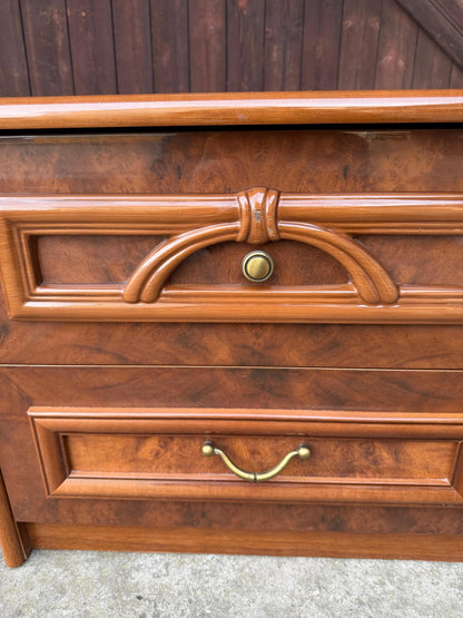 Vintage Nachtschrank Set von 2 mit Schubladen Teak Optik