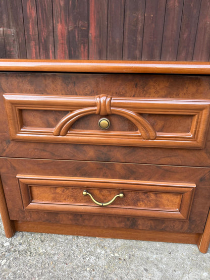 Vintage Nachtschrank Set von 2 mit Schubladen Teak Optik