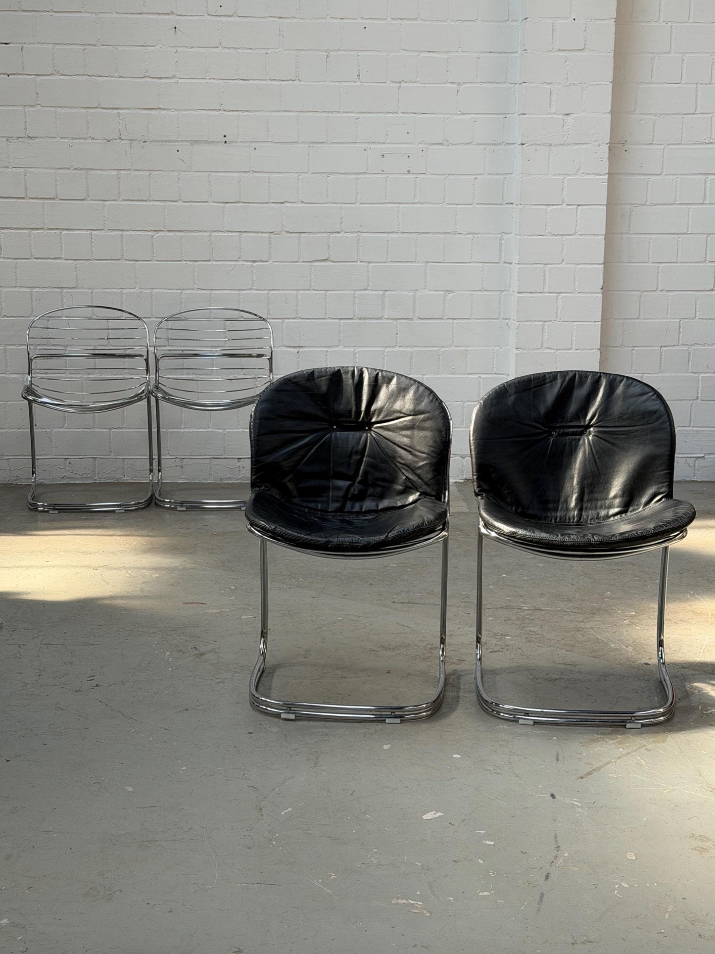 Vintage Sessel Sabrina von Giorgio Rinaldi für Rima Chrom, Schwarz
