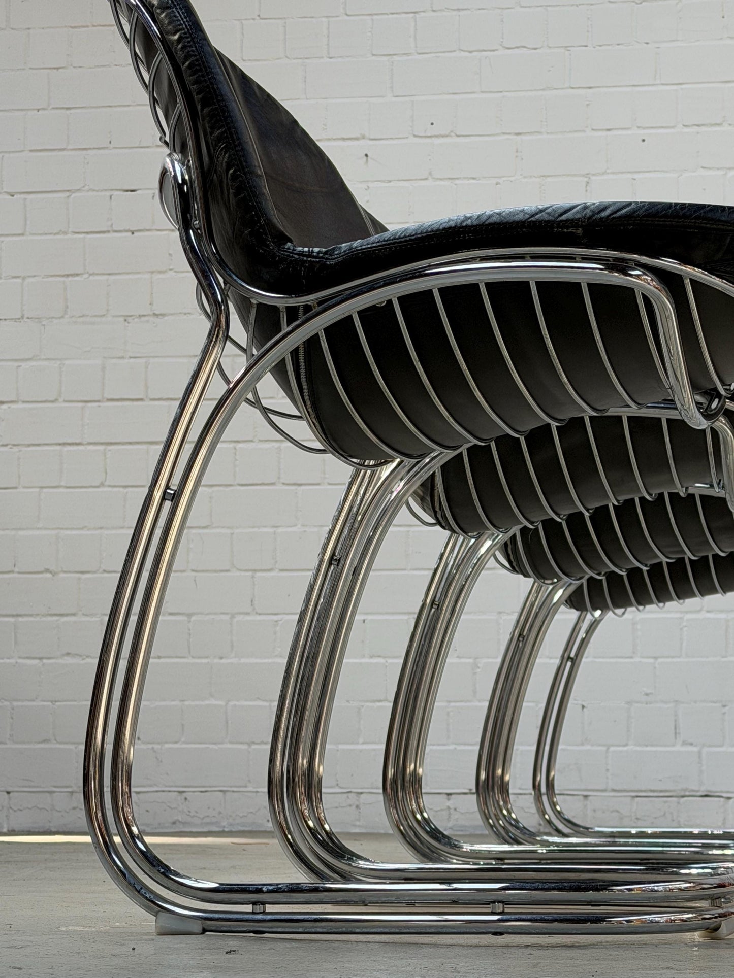 Vintage Sessel Sabrina von Giorgio Rinaldi für Rima Chrom, Schwarz