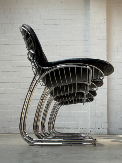 Vintage Sessel Sabrina von Giorgio Rinaldi für Rima Chrom, Schwarz