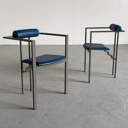 Vintage Stuhl Trix von Karl Friedrich Förster für KFF Set von 2, blau