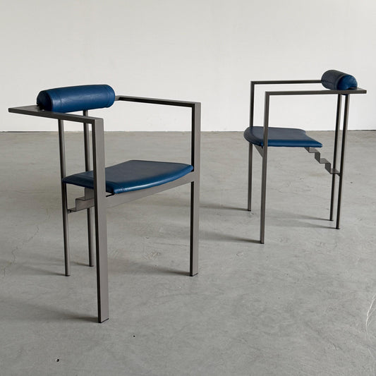 Vintage Stuhl Trix von Karl Friedrich Förster für KFF Set von 2, blau