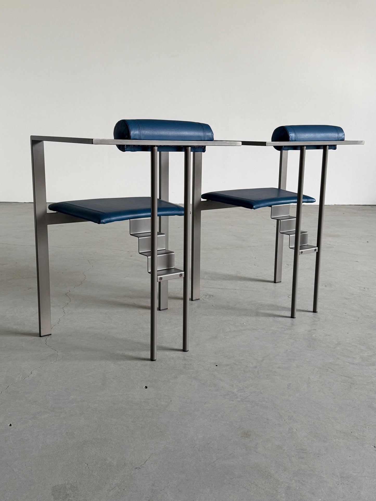 Vintage Stuhl Trix von Karl Friedrich Förster für KFF Set von 2, blau