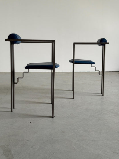 Vintage Stuhl Trix von Karl Friedrich Förster für KFF Set von 2, blau