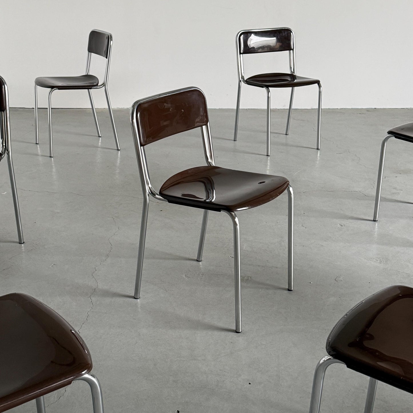Vintage Stapelstuhl Bauhaus Chrom von unbekannt für Italien