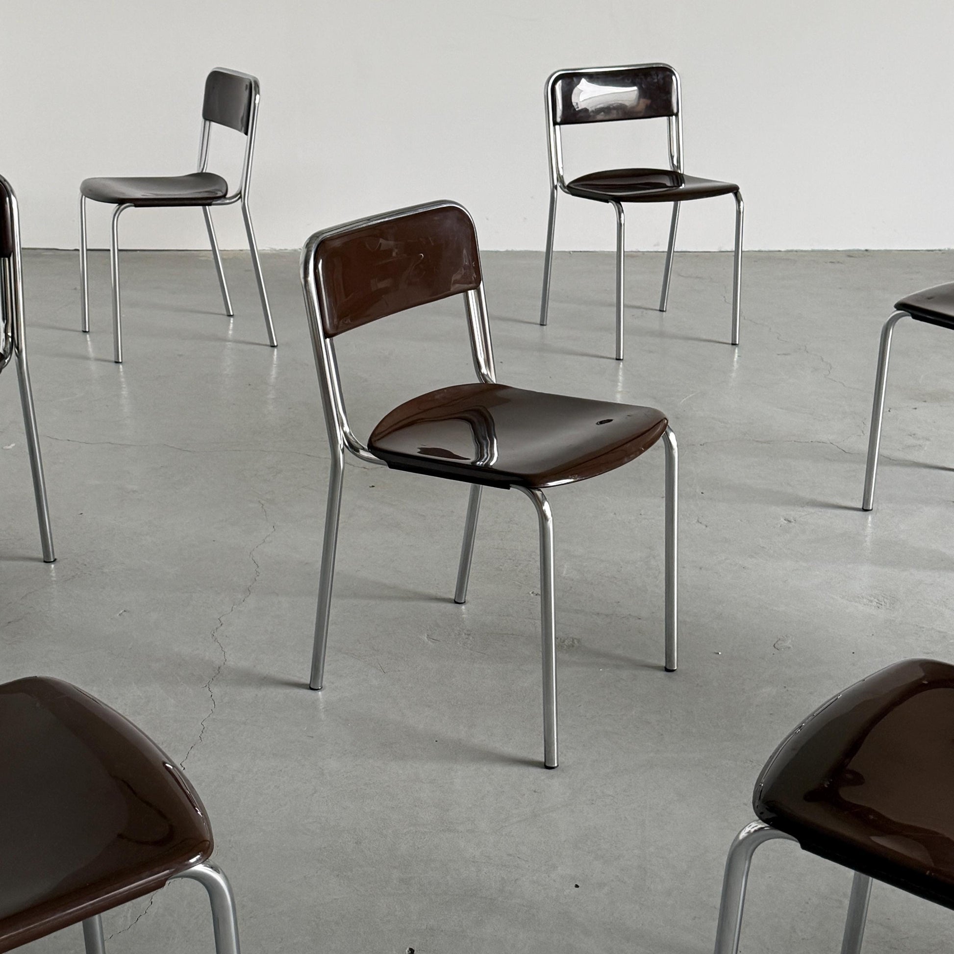 Vintage Stapelstuhl Bauhaus Chrom von unbekannt für Italien