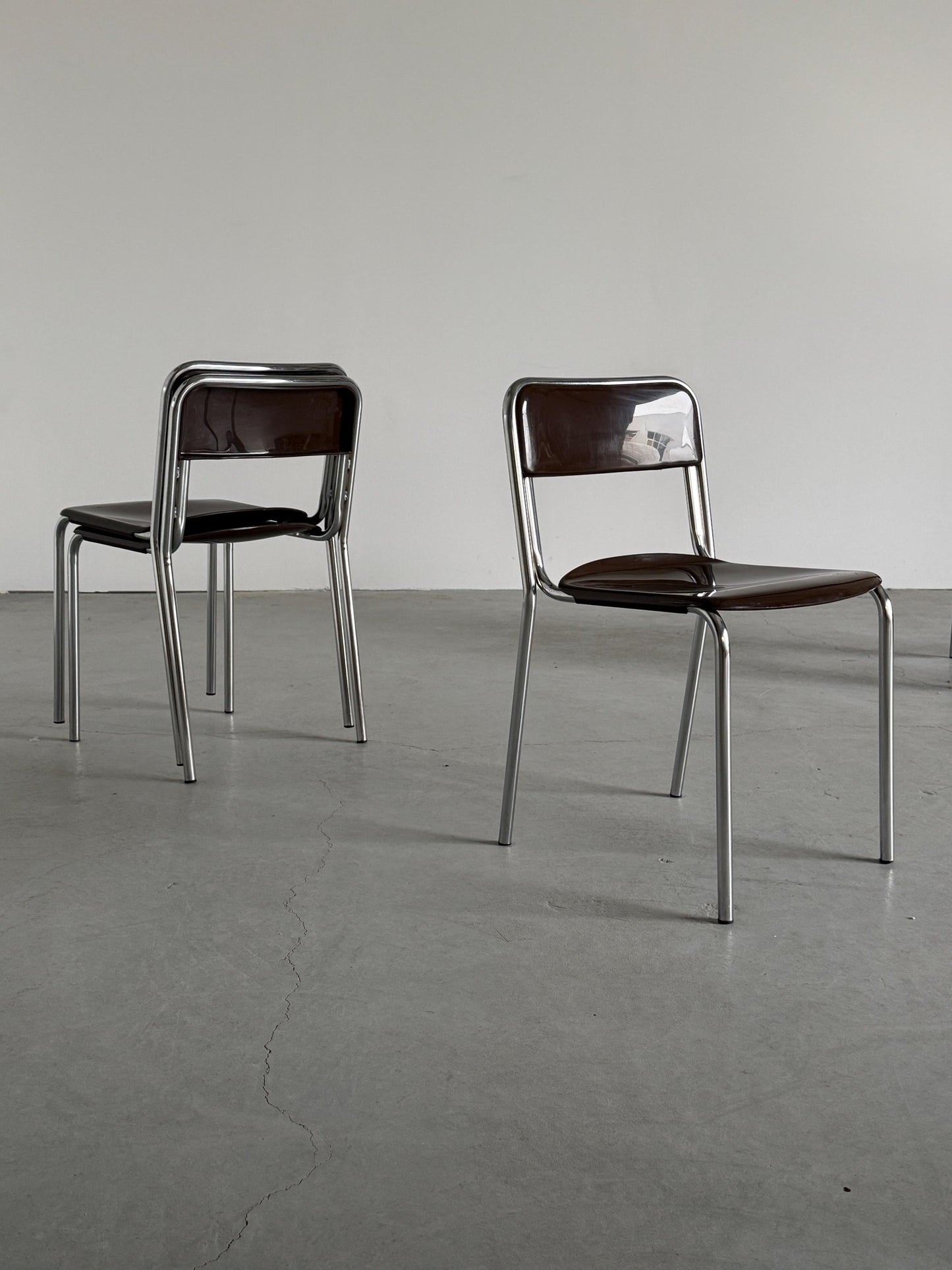 Vintage Stapelstuhl Bauhaus Chrom von unbekannt für Italien